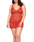 Фото #1 товара Plus Size Marvella All Lace Easy to Wear Stretch Chemise & Panty 2pc Lingerie Set