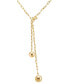 ფოტო #2 პროდუქტის 14k Gold-Plated Double Ball Paperclip Chain 18" Lariat Necklace