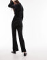 Topshop co-ord devore floral slim flare trouser in black Черный, 42 - фото #3