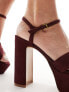 Фото #3 товара Mango strappy detail chunky platform in burgundy