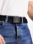 ASOS DESIGN webbing belt with matte black buckle in black
