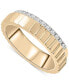 ფოტო #1 პროდუქტის Diamond Textured Bilevel Ring (1/6 ct. t.w.) in Gold Vermeil, Created for Macy's