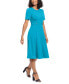 ფოტო #2 პროდუქტის Petite Fit & Flare Scuba Crepe Midi Dress