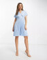 Фото #4 товара Closet London wrap front pleated mini dress in powder blue