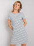 Фото #8 товара Платье трикотажное с открытой спиной и коротким рукавом в бело-голубую полоску - Factory Price