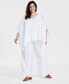 Фото #2 товара Plus Size Gauze Drawstring Pants, Created for Macy's