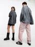 Фото #5 товара COLLUSION Unisex super oversized box pleat shirt in charcoal