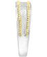 ფოტო #4 პროდუქტის EFFY® Men's Diamond Rope-Accented Ring (1/8 ct. t.w.) in Sterling Silver & 18k Gold-Plate