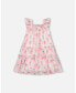 Girl Sleeveless Veil Dress With Printed Peach - Toddler Child