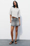 Trf denim box pleat skirt