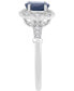 ფოტო #4 პროდუქტის Sapphire (1 ct. t.w.) & Diamond Accent Bead Frame Ring in 14k White Gold