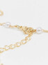 DesignB London Exclusive pearl choker necklace in gold