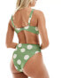 Фото #3 товара ASOS DESIGN Fuller Bust Cindy V-wire crop bikini top in sage & cream spot