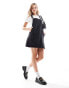 Фото #3 товара DTT Lucine denim pinafore dress with pockets in washed black