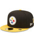 Фото #2 товара Men's Black, Gold Pittsburgh Steelers Super Bowl XLIII Letterman 59FIFTY Fitted Hat