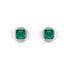 Silver stud earrings with green zircons EA592WG