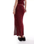 Фото #3 товара ASOS DESIGN knitted midaxi skirt with jacquard detail co-ord in burgundy