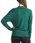 Juniors' Mock Neck Ribbed-Trim Crossover-Hem Sweater