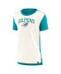 Women's Cream/Aqua Miami Dolphins Wordmark Tri-Blend T-Shirt Cream, Aqua, M - фото #3