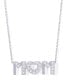 Фото #1 товара Macy's cubic Zirconia Mom Pendant 18" Necklace in Silver Plate