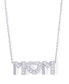 ფოტო #1 პროდუქტის Cubic Zirconia Mom Pendant 18" Necklace in Silver Plate