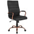 Фото #4 товара High Back Black Leather Executive Swivel Chair With Rose Gold Frame And Arms