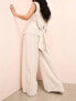 Фото #5 товара ASOS LUXE linen look tailored wide leg trousers in stripe