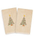 Фото #2 товара Christmas Tree 100% Turkish Cotton 2-Pc. Hand Towel Set