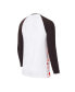 ფოტო #3 პროდუქტის Men's White, Brown Cleveland Browns Tinsel Raglan Long Sleeve T-shirt and Pants Sleep Set