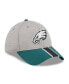 Фото #2 товара Men's Heather Gray, Midnight Green Philadelphia Eagles Striped 39THIRTY Flex Hat