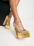 Фото #4 товара Ego Whole Life platform heel strappy sandals in gold