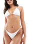 Bershka tie side bikini bottoms co-ord in white