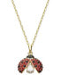 Фото #1 товара Swarovski gold-Tone Multicolor Crystal Ladybug Pendant Necklace, 15" + 2-3/4" extender