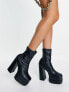 ASOS DESIGN Evelyn high-heeled platform boots in black