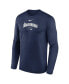 Фото #3 товара Men's Navy Seattle Mariners Authentic Collection Practice Performance Long Sleeve T-Shirt