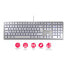 Cherry KC 6000 SLIM Corded Keyboard - Silver/White - USB (QWERTY - UK) - Full-size (100%) - Wired - USB - QWERTY - Silver