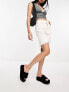 Фото #3 товара JJXX high waisted longline denim shorts in ecru