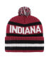 Фото #2 товара Men's Crimson Indiana Hoosiers Bering Cuffed Knit Hat with Pom