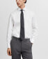 Фото #4 товара Men's Slim-Fit Textured Cotton Dress Shirt