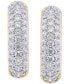 ფოტო #3 პროდუქტის Lab Grown Diamond Pavé Small Huggie Hoop Earrings (1/2 ct. t.w.) in Sterling Silver or 14k Gold-Plated Sterling Silver