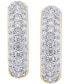 Фото #3 товара Lab Grown Diamond Pavé Small Huggie Hoop Earrings (1/2 ct. t.w.) in Sterling Silver or 14k Gold-Plated Sterling Silver