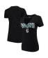 Фото #1 товара Women's 5th & Ocean by Black Distressed Minnesota United FC Athletic Baby V-Neck T-shirt