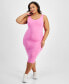 Фото #1 товара Trendy Plus Size Sleeveless Bodycon Midi Dress, Created for Macy's