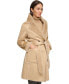 Women's Belted Notched-Collar Faux-Shearling Coat, Created for Macy's