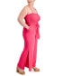 Фото #4 товара Trendy Plus Size Smocked Spaghetti-Strap Jumpsuit