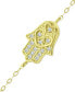 ფოტო #3 პროდუქტის Cubic Zirconia Hamsa Hand Ankle Bracelet, Created for Macy's