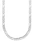 ფოტო #1 პროდუქტის Men's Sterling Silver Necklace, 22" 8mm Figaro Chain