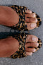 Animal print high-heel sandals