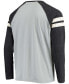 ფოტო #5 პროდუქტის Men's Silver and Black Las Vegas Raiders Throwback League Raglan Long Sleeve Tri-Blend T-shirt