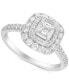 ფოტო #1 პროდუქტის Diamond Princess Double Halo Engagement Ring (1 ct. t.w.) in 14k White Gold